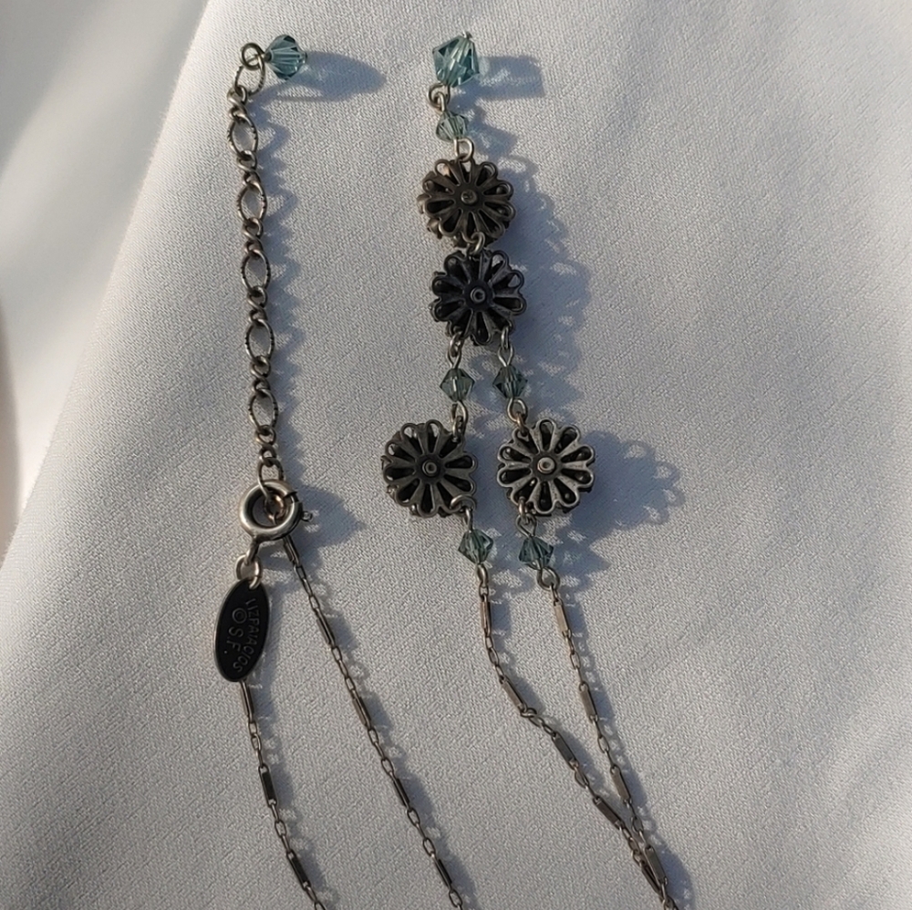 Liz Palacios Dazzling Silver and Blue Crystal Necklace - Picture 6 of 10